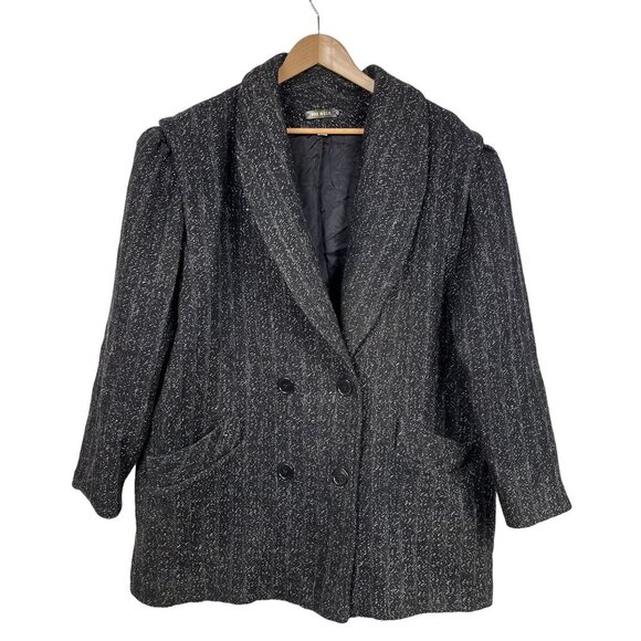 VTG Womens the Legend 65% Wool Double Breasted Gray Peacoat Size 24 - Picture 1 of 6